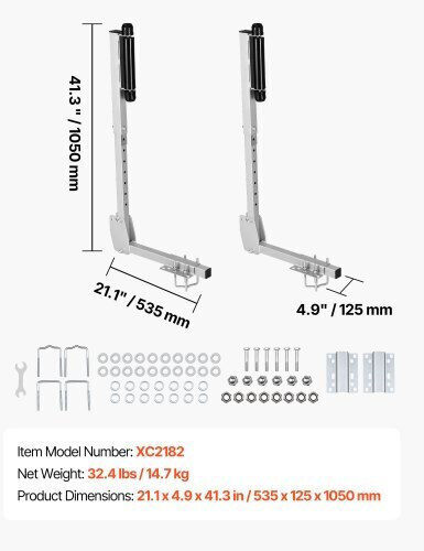 Vevor Boat Trailer Guides 700-1050 Mm Height Adjustable Trailers Guide 2pcs Thickened High-duty Trailer Guide-ons Smooth Roller Guidance Over 16 In Larger Fishing Boats Runabout Boats