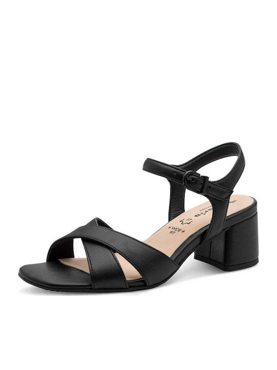 Damen Sandalen Aus Leder Schwarz