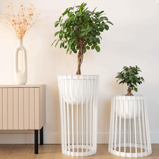 Standing Flower Plant Stand Loft Double-sided White 53.5 Cm