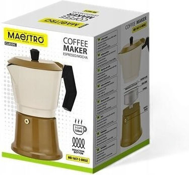 Maestro Espressokocher Für Den Herd Silber MR-1657-3-Beige
