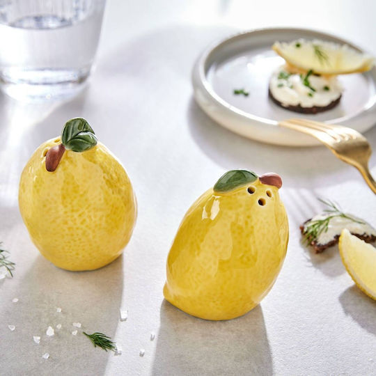 Butlers Lemon Ceramic Salt Pepper Set 2 Pieces