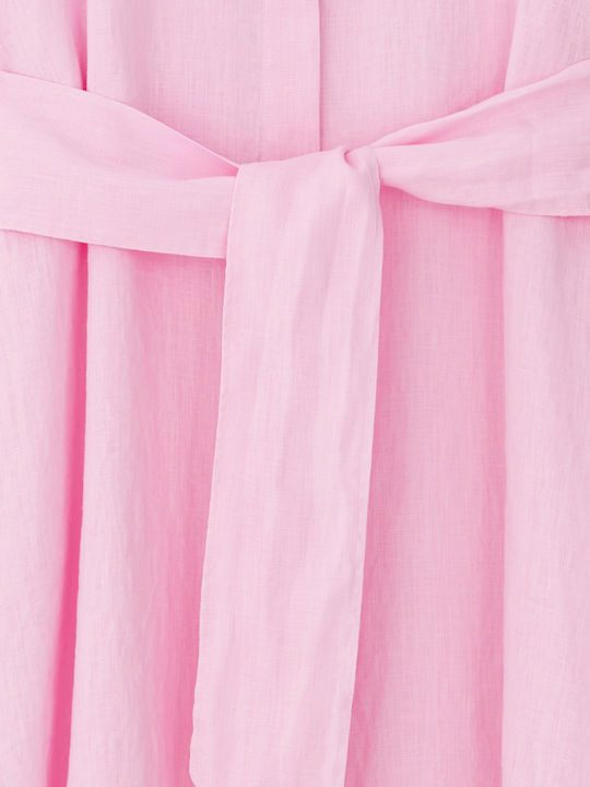 Καλοκαιρινό Midi Σεμιζιέ Φόρεμα Pink