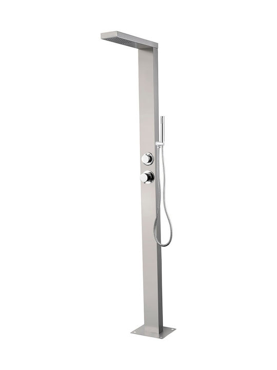 Katsamakos Shower Column with Bathtub Mixer Gray