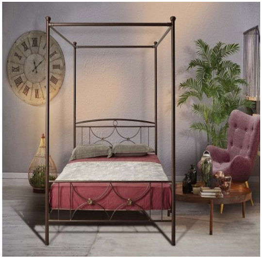 Νo35 Bed Double Metal Pink for Mattress 150x200cm