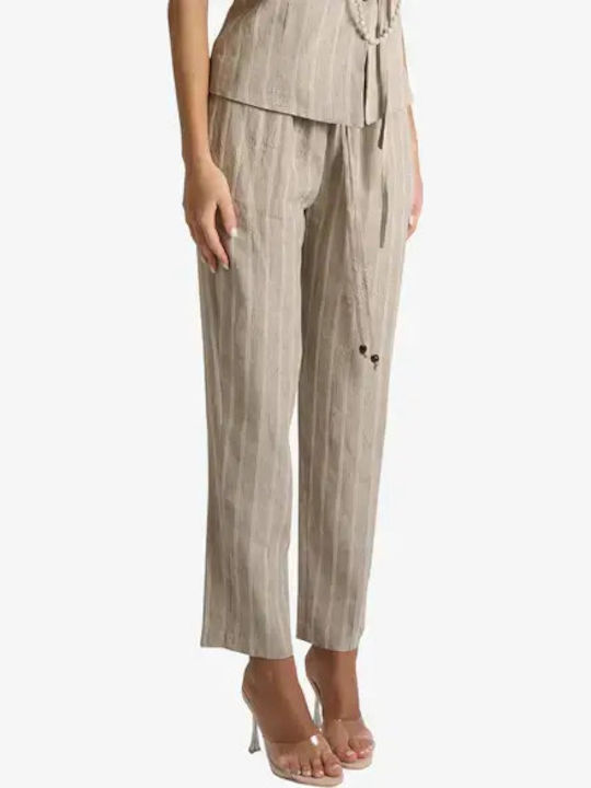 Damen Stoffhose Beige