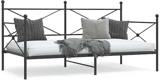 Schlafsofa Halb-Doppelbett für Matratze 107x203cm Black