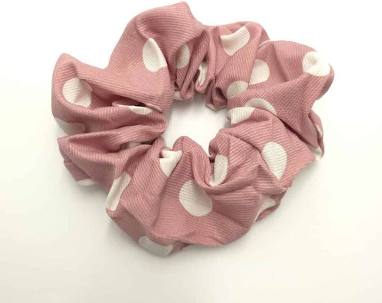 Hair Scrunchie Soura Scrunchie Polka Dot Large Size Dusty Pink