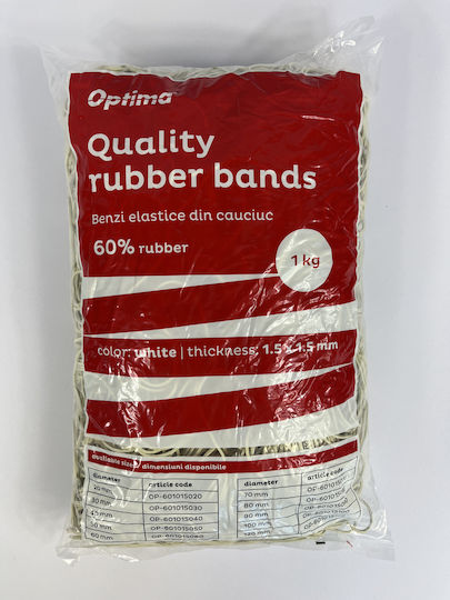Benzi Elastice Optima Benzi de Cauciuc Bani 60% Cauciuc 1kg/Pungă D100 Grosime 1,5mm X 1,5mm Optima Albe Benzi Elastice Optima Benzi de Cauciuc Bani 60% Cauciuc 1kg/Pungă D100 Grosime 1,5mm X 1,5mm Optima Albe