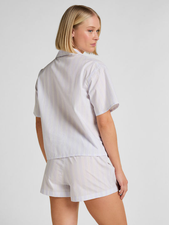 Hunkemöller Bluză De Pijamale Dama Bumbac Violet De Vară