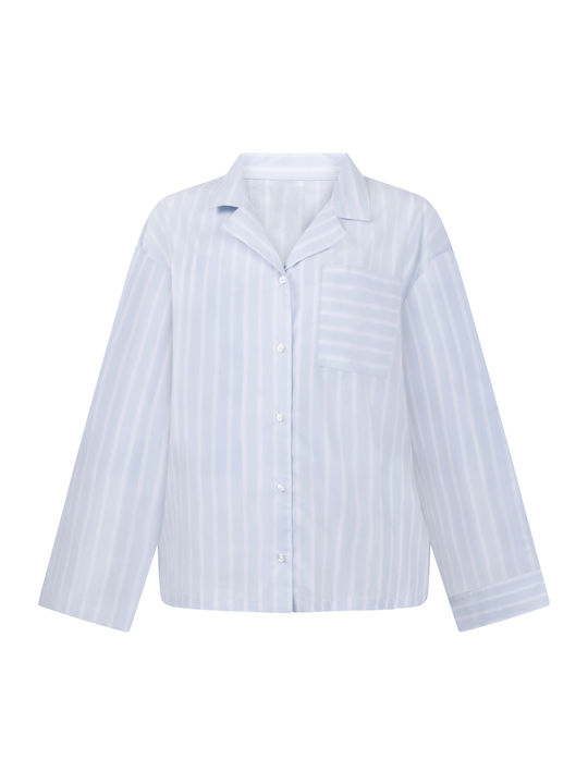 Hunkemöller Sommer Damen Schlafanzug Bluse Stripe