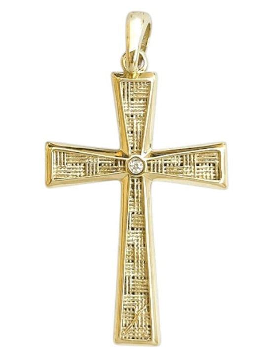 Goldjewels Women's Gold Cross 9K Double Sided Without Chain