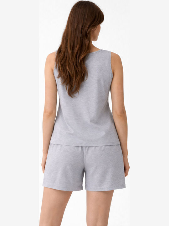 Cherry Sommerliches Damen-Schlafanzug-Set Grau