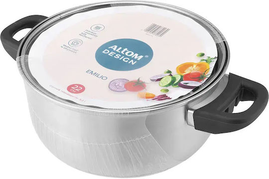 Altom Emilio Βαθιά Ανοξείδωτη Κατσαρόλα 3.2lt / 22cm