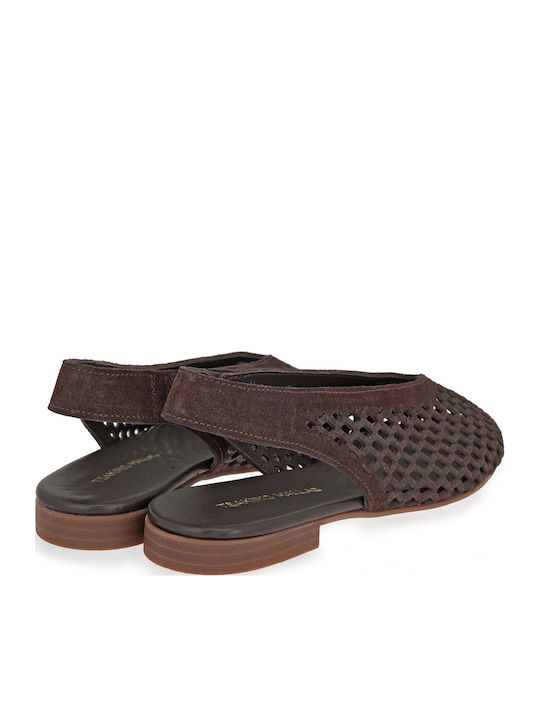 Suede Γόβες με Χαμηλό Τακούνι Καφέ