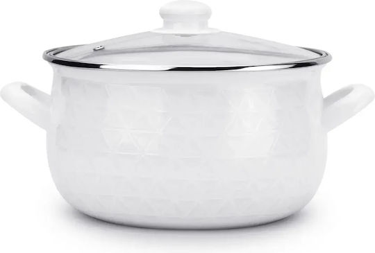 Emalia Polska Pleszew Pyza Diamond Deep Stainless Steel Pot 5.3L / 23.5cm
