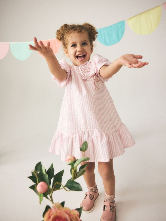 Girls Dress Striped Pink