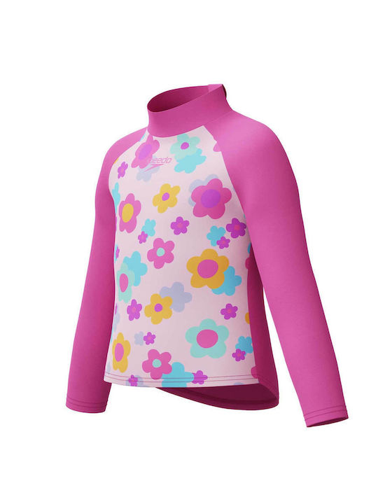 Speedo Kids Swimwear Rashguard With Long Sleeve Pink
