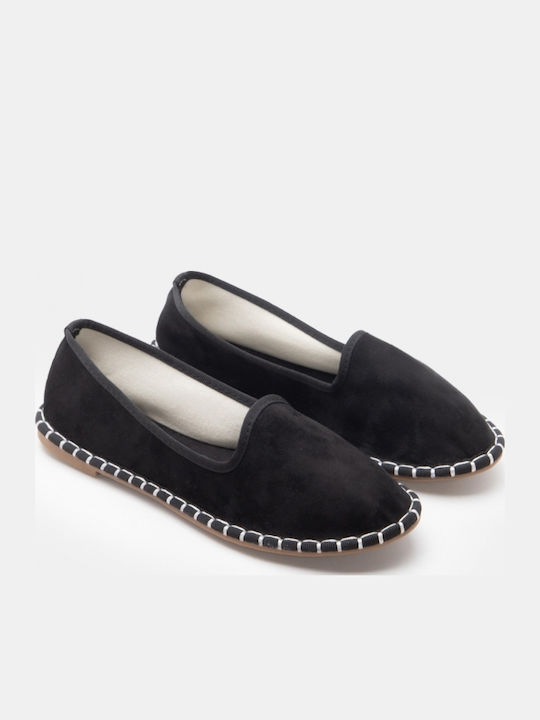 Women's Pointed Toe Ballerina Shoes In Black Colour