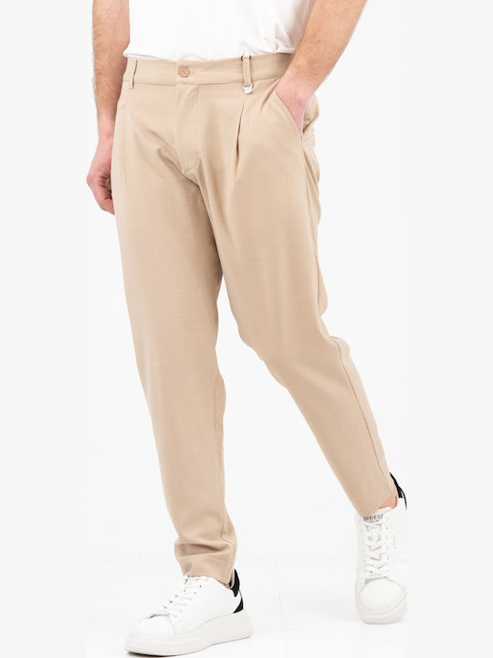 Elastic Men's Trousers in Loose Fit Morrone Beige