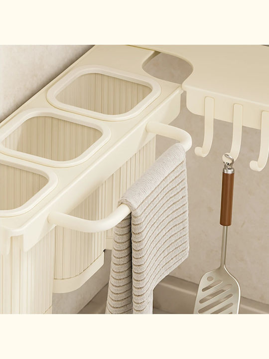 Geschirrabtropfer & Abtropfgitter Abtropfgestell für Besteck Metallisch Beige 67x9x12cm