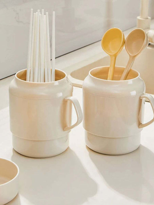 Beige Cutlery Drainer 13.5x11x14cm