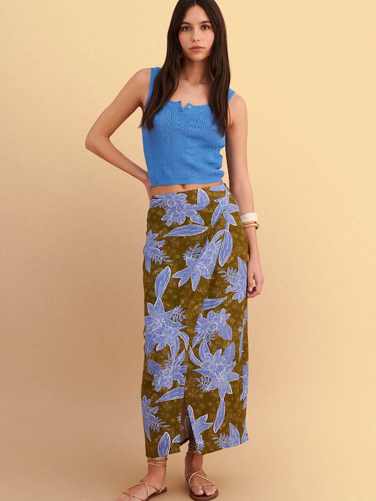 Maxi Φούστα Φάκελος Floral Πολύχρωμο