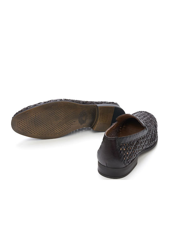 Δερμάτινα Ανδρικά Loafers σε Καφέ Χρώμα