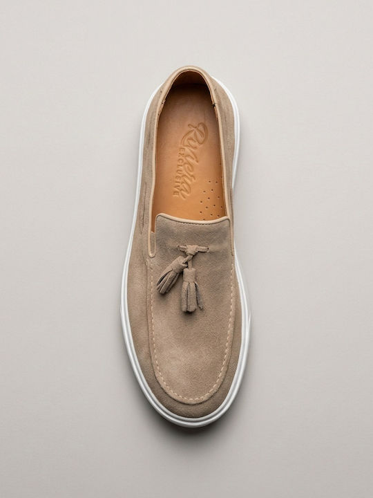 Suede Ανδρικά Loafers σε Λευκό Χρώμα