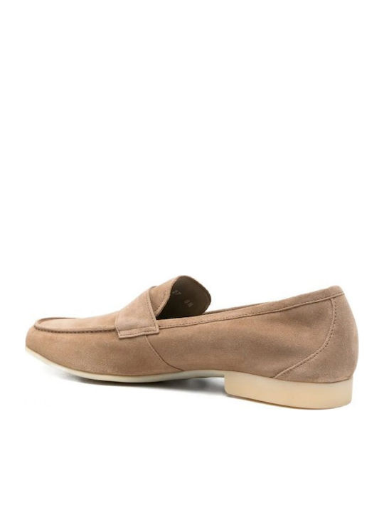 Δερμάτινα Ανδρικά Loafers σε Μπεζ Χρώμα
