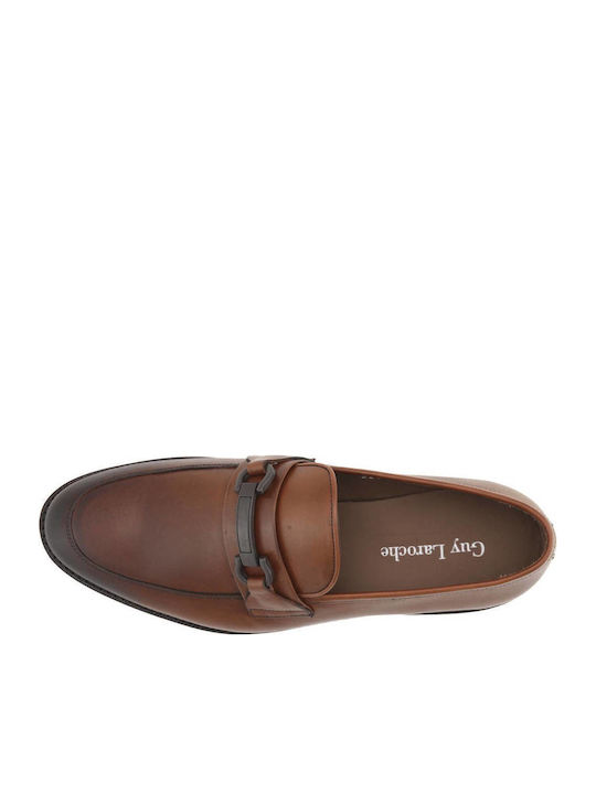 Leather Men's Moccasins In Tabac Brown Colour