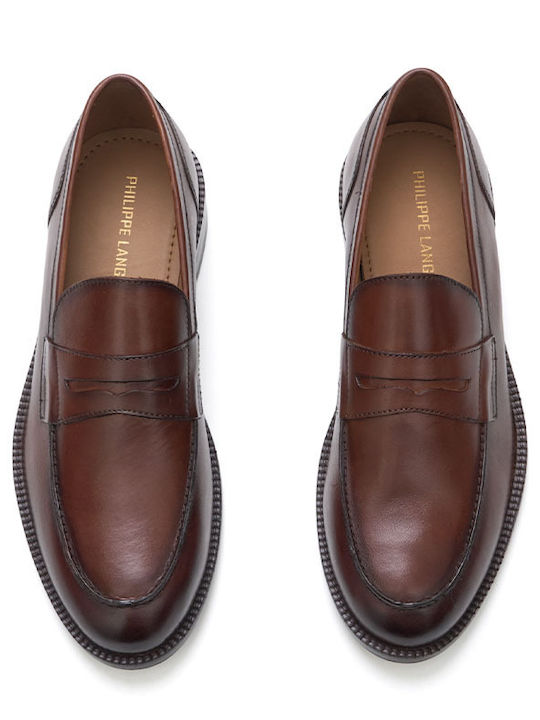 Δερμάτινα Ανδρικά Loafers σε Καφέ Χρώμα