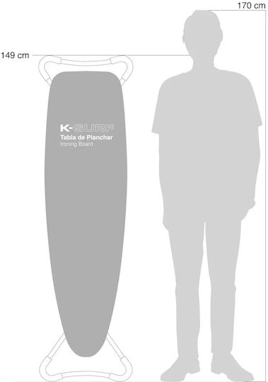 Rolser Σιδερώστρα για Σίδερο Ατμού Σπαστή 130x37x96cm