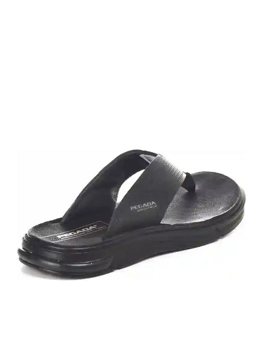 Leather Men's Sandals in Black Color