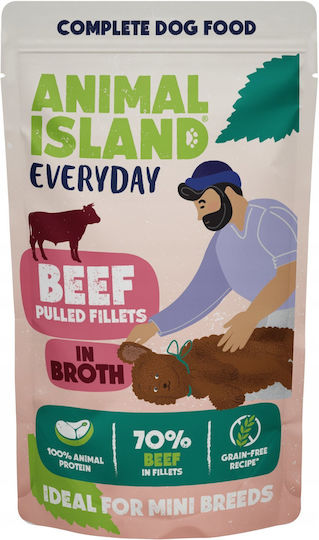Animal Island Υγρή Τροφή Σκύλων με Βοδινό 10x150gr
