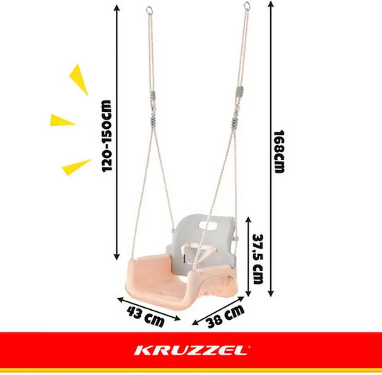 Kruzzel Κούνια με Προστατευτικό και Ζώνη Ασφαλείας Γκρι