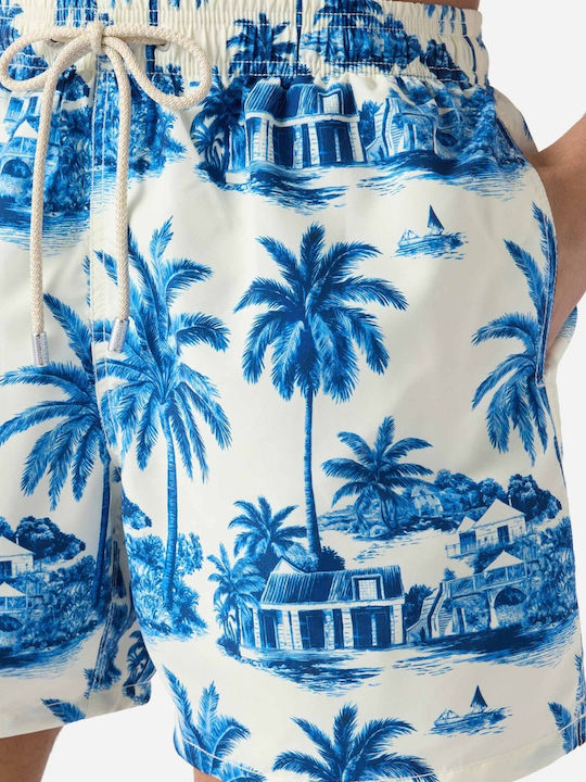 Gustavia Men's Swimwear Shorts Light Blue With Patterns