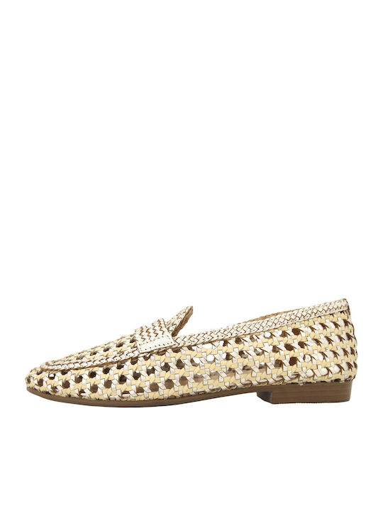 Gioseppo Leather Women's Moccasins In Beige Colour