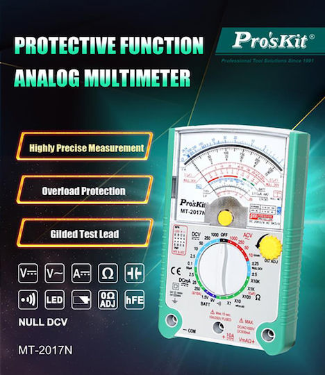 Analog Multimeter Analog + Buzzer + Diode + Transistor + Capacitor Capacitance Mt-2017n S/pro'skit
