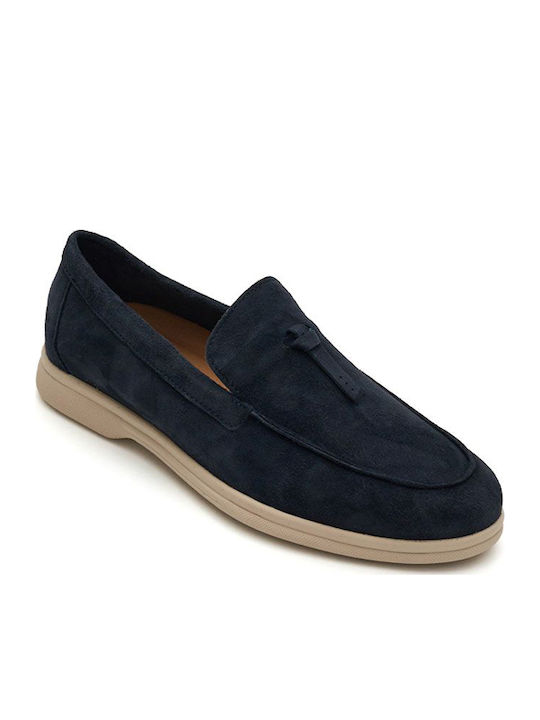 Leather Women's Moccasins In Blue Colour