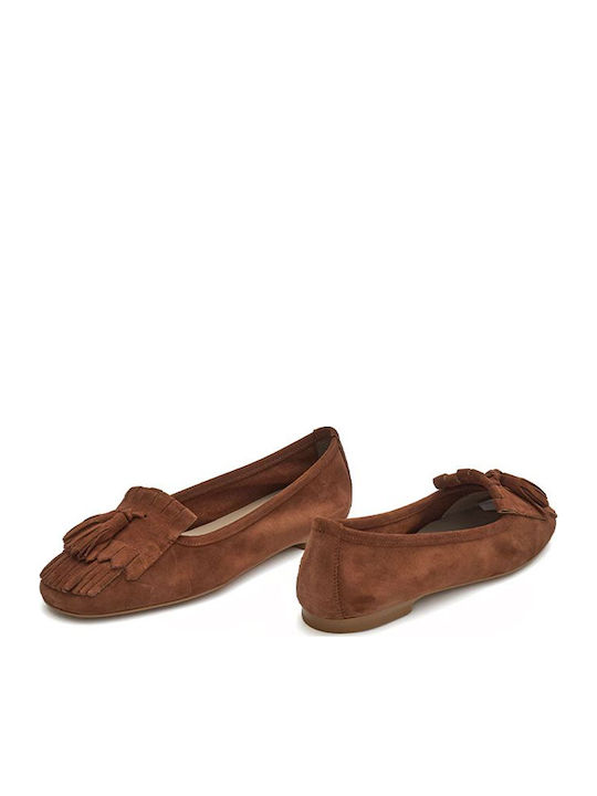 Δερμάτινα Γυναικεία Loafers σε Καφέ Χρώμα