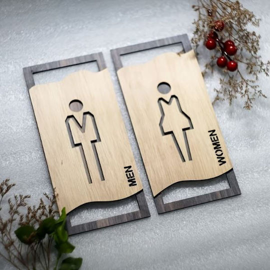Πινακίδα Wc Ανδρών Γυναικών Σετ 18 Cm