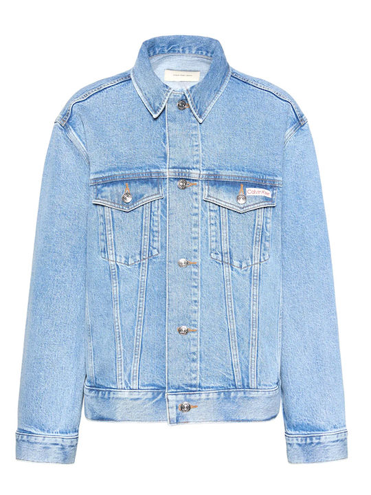 Long Women's Jean Jacket Blue