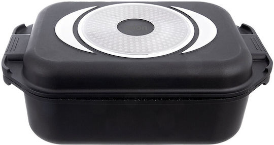 Orion Aluminum Baking Pan with Lid with Interior Coating of Stone 26x41cm