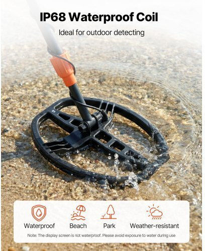 Vevor DPJSTCQJB10ID7GHN001V9 Metal / Gold Detektoren für Boden mit Erkennungstiefe 25.4cm und Wasserdichte Spule