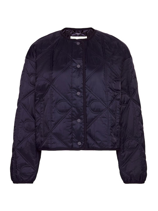 Long Women's Jacket for Winter Blue