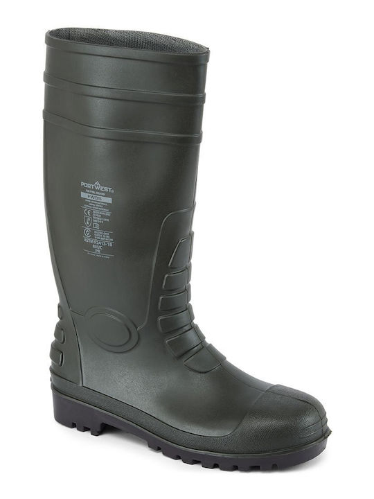 Portwest Unisex Sicherheitsgummistiefel Knie Grün