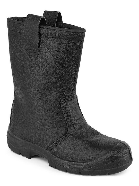 Portwest Unisex Sicherheitsgummistiefel Schienbein mit Fell Schwarz