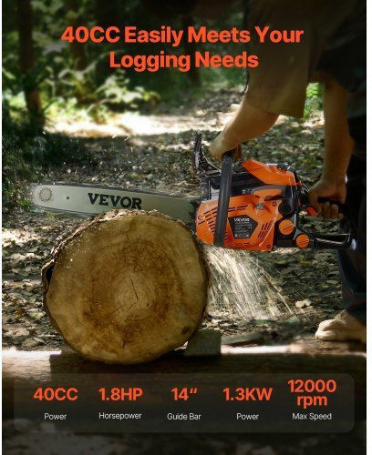 Vevor Gasoline Chainsaw 5.6kg with Blade 35.56cm and Easy Start