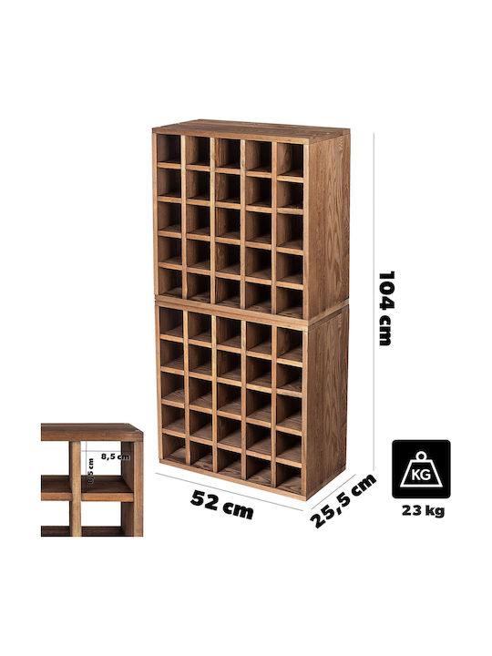 Kadax Free Standing Wooden Wine Rack for 50 Bottles Brown
