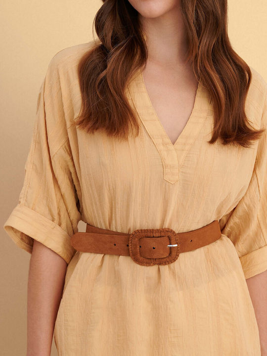 Leather Women's Belt Brown